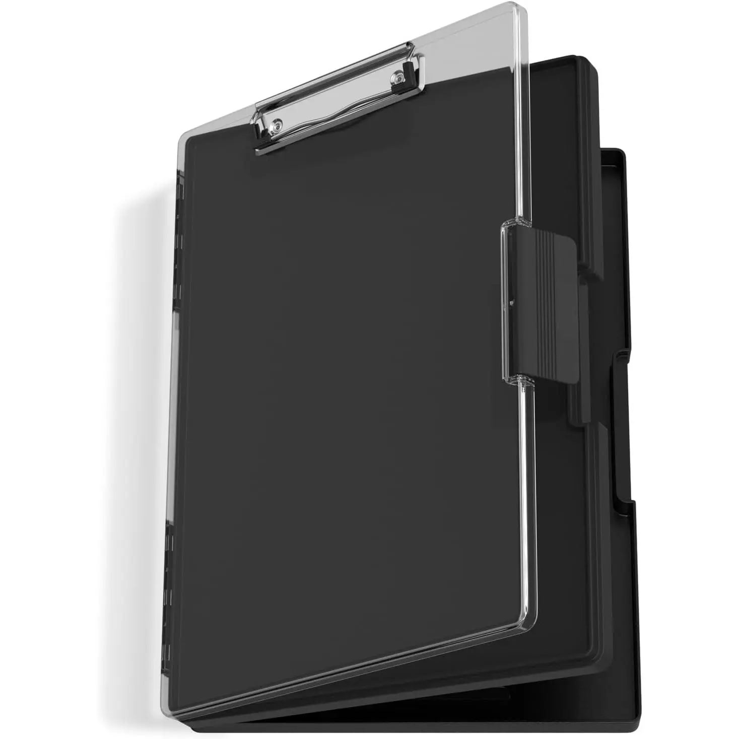 Clipboard with Storage, Black 8.5 x 11 Folder  Side Opening, Heavy Duty with  Compartment, Smooth Writing for Teachers, Classroom, Size 13.3 x 9.4 x 1.5 in, Office & School Supplies