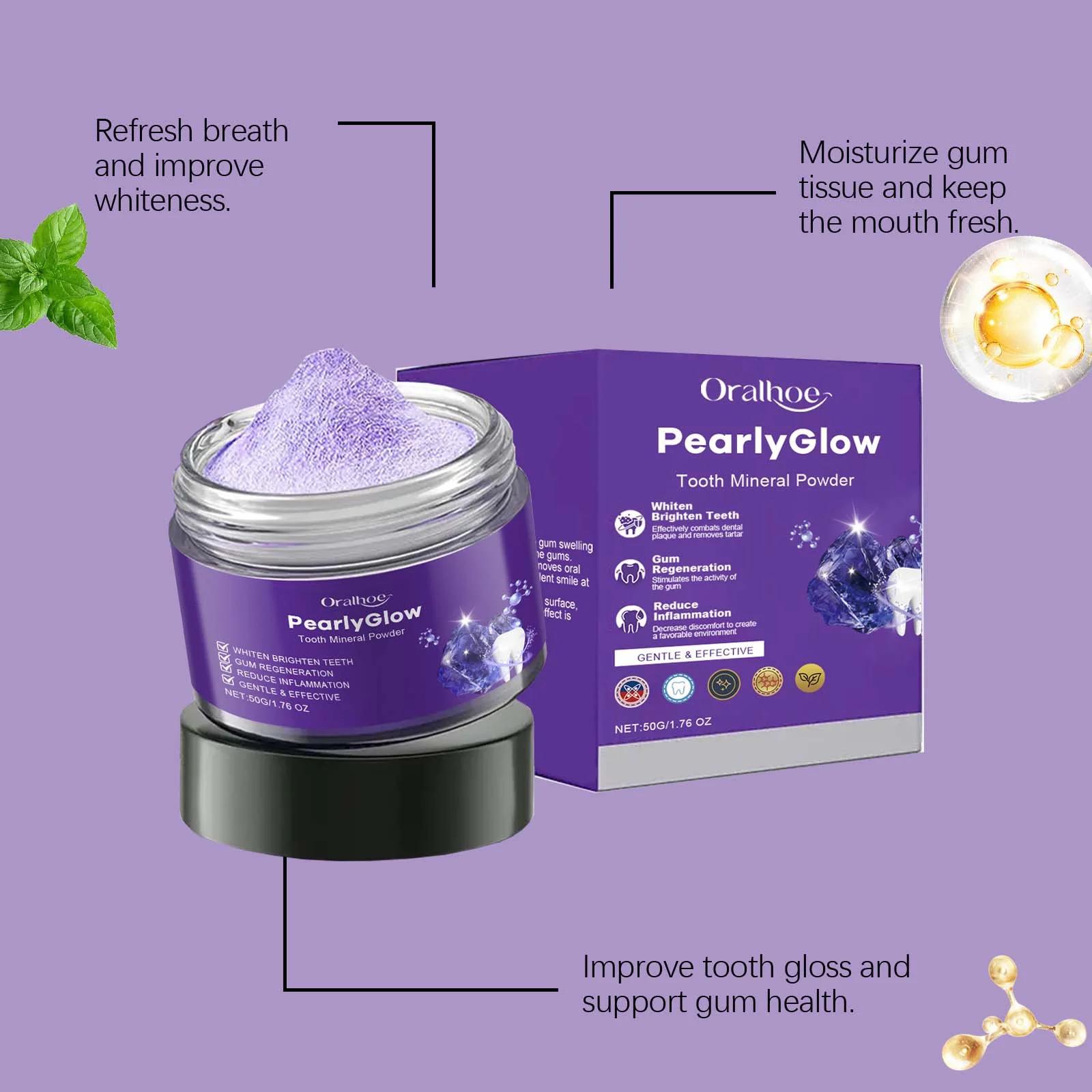 Gentle Purple Teeth Whitening Powder - Teeth Stain Cleaner for Sensitive Gums, Daily Oral Care, Brightening, Anti-Decay, Bad Breath Removal, Gum Strengthening, Non-Irritating Bleaching Alternative, Restore Radiant Dental Clean