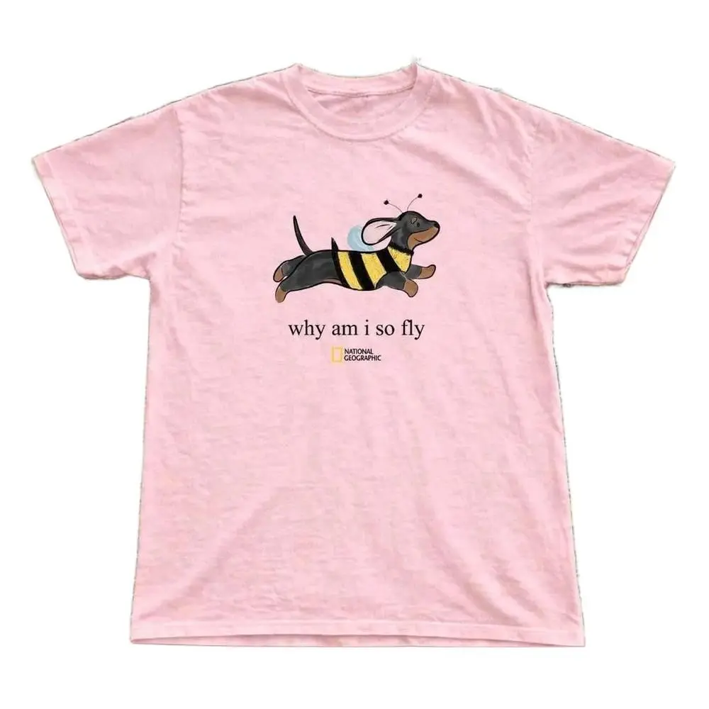 National Geographic why am i so fly dachshund Baby Tee, Funny y2k ，Graphic T-Shirt