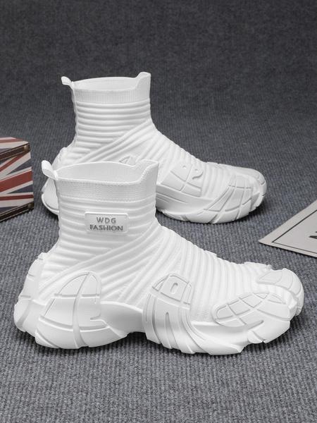 Men's Fabric High-Top Sneakers, Stylish and Comfortable Footwear for Everyday Wear, Perfect for Casual Outings and Sports Activities, Trendy Walking Sneaker