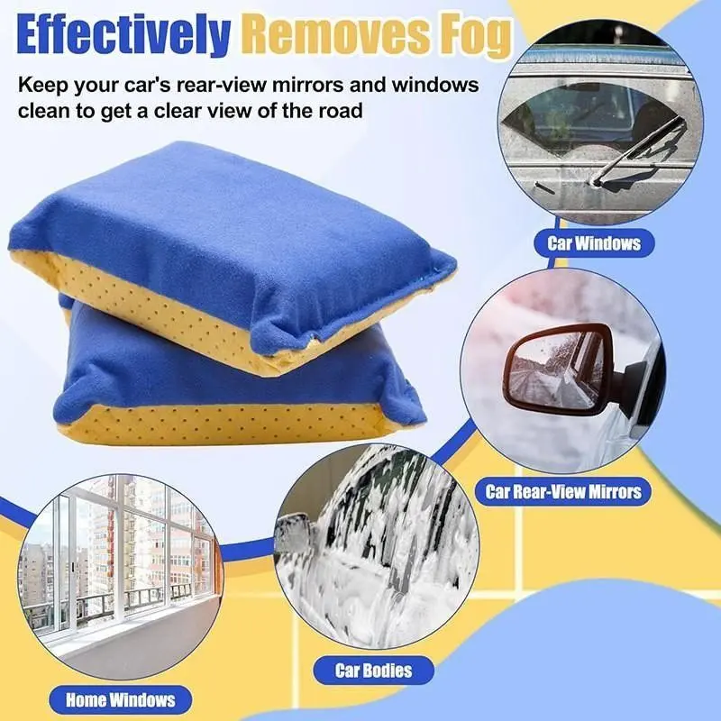 Car Cleaning Sponge Block, Car Glass Cleaner Anti-Fog Sponge, Windshield Cleaning Sponge, Car Waxing Sponge, Automotive Accessories