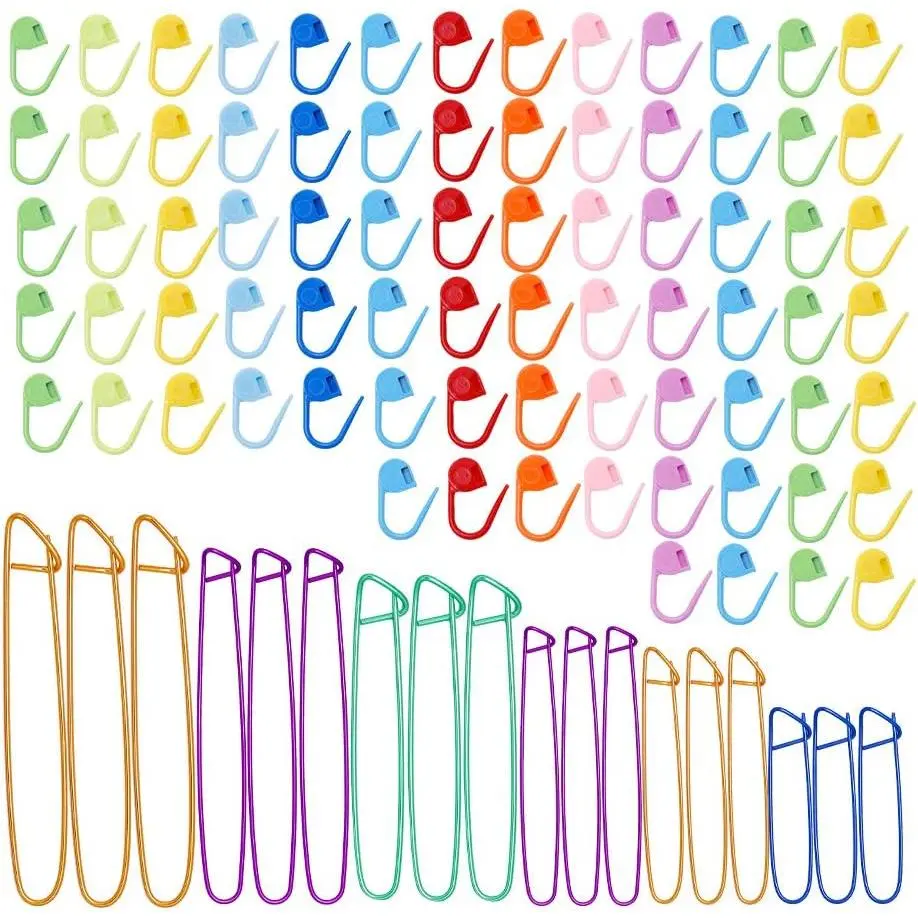 6 Sizes Knitting  Holders for Knitting 100 count Crochet  Markers for Crocheting Crochet Accessories with Storage Box for Quilting Sewing