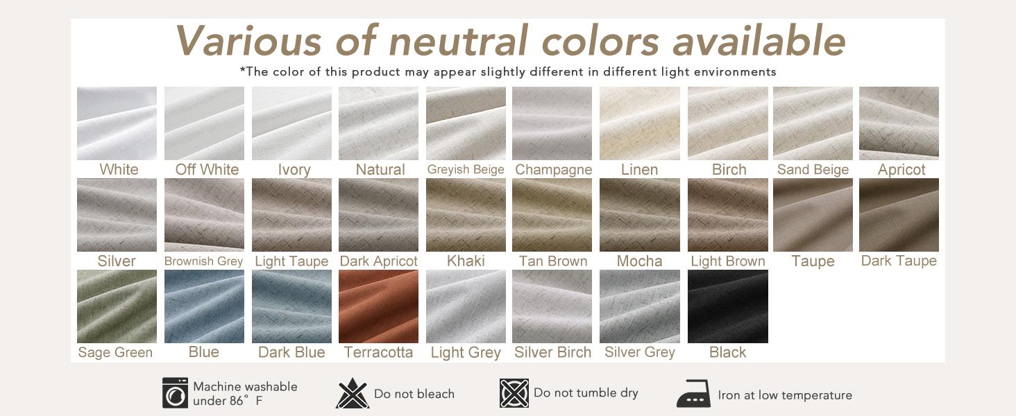 Cream 100% Blackout Linen Curtains 84 Inch Length 2 Panels Set for Bedroom Back Tab Cortinas Para Sala Black Out Curtain for Living Room Modern Farmhouse Decor Natural Ivory Drapes 52x84