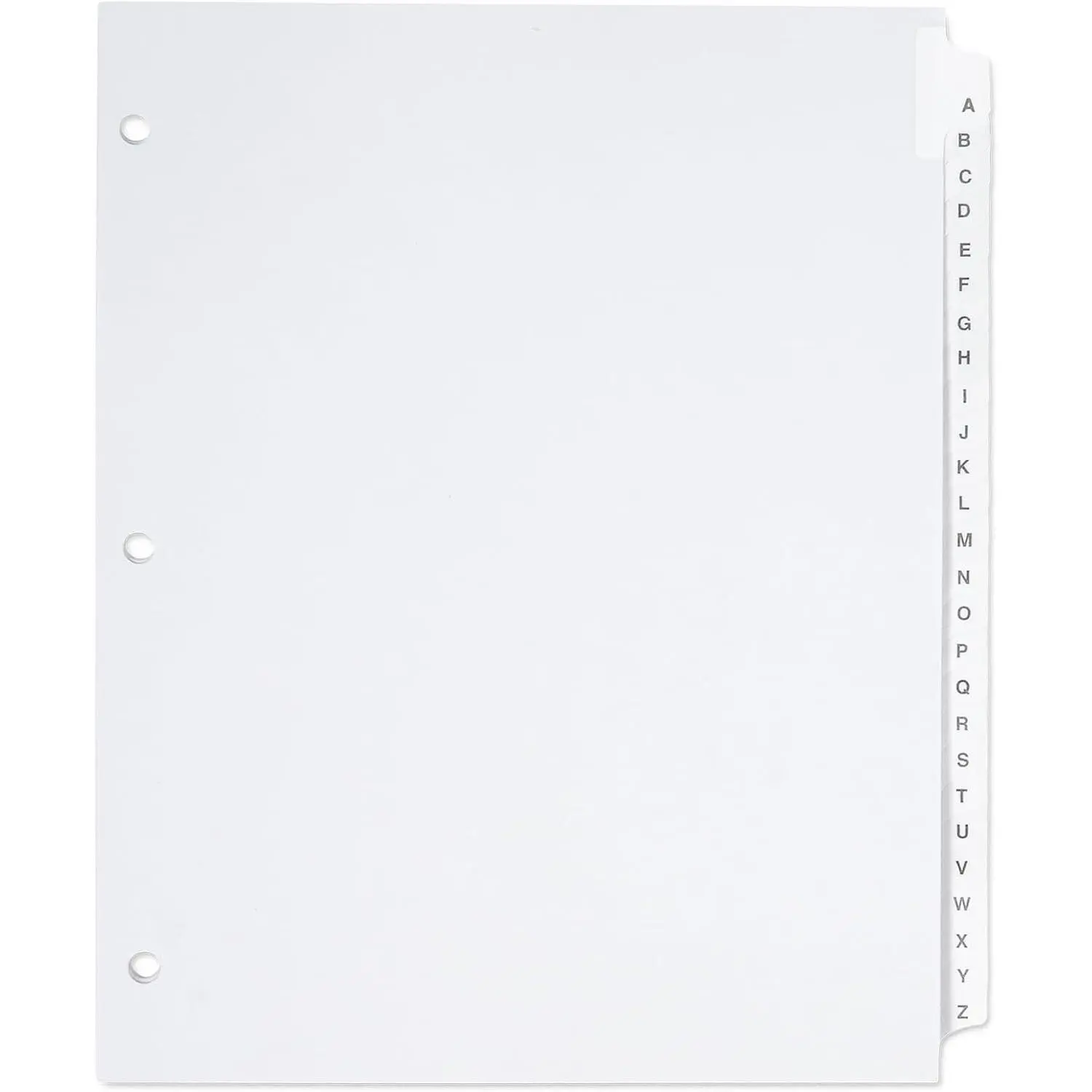 A-Z Dividers for 3 Ring Binder, 5 Sets | 5 sets of 26 letter tabs, reinforced 3-hole coated edges, white, alphabetical dividers for office, school, and legal