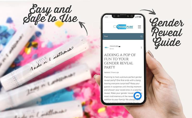 Gender Reveal Confetti Cannon - Biodegradable Powder & Heart Shaped Confetti Poppers - Pink, 4 Pack - Baby Girl Gender Reveal Smoke Bombs Party Poppers Cannons Shooters