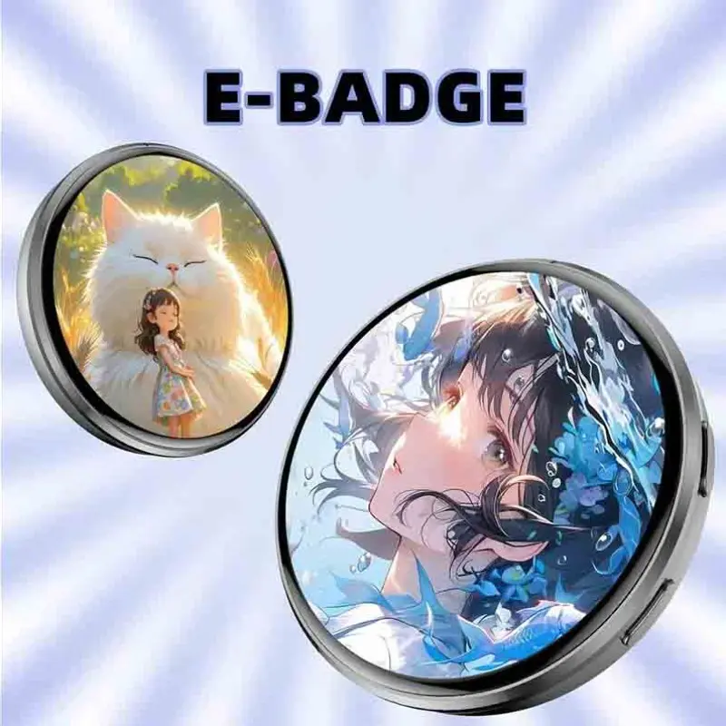 Qrd Simsonlab Smart Electronic Badge E87, 600mah Long Battery Life, Touch Control, Bluetooth-compatible APP Customization, Offline Image Transfer, RGB Light Effects