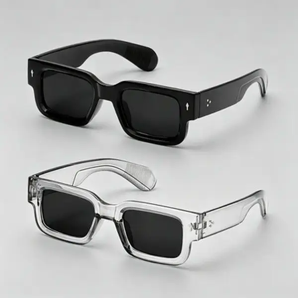 2 Pack Retro Square Sunglasses for Women Men UV400 Protection Y2K Trendy Fashion Shades Black and Clear Frame Streetwear Eyewear for Beach Travel Driving Festival Outdoor Summer Daily Wear beach outfits summervibes