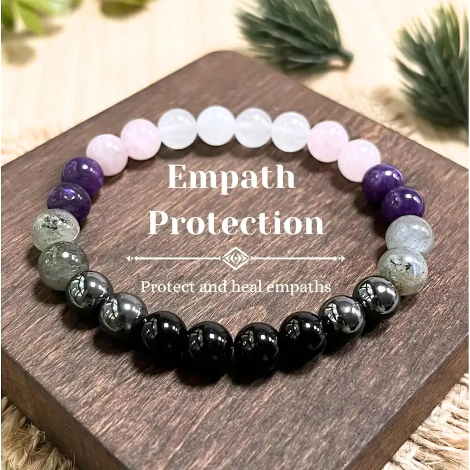 Anxiety & Stress Relief Wristband, Pain Relief Crystal Jewelry, Amethyst & Obsidian Healing Bracelet, Energy Balancing, Calming & Grounding Stones, Calming Effect, Spiritual Wellness Accessory, Lucky Gifts for Women