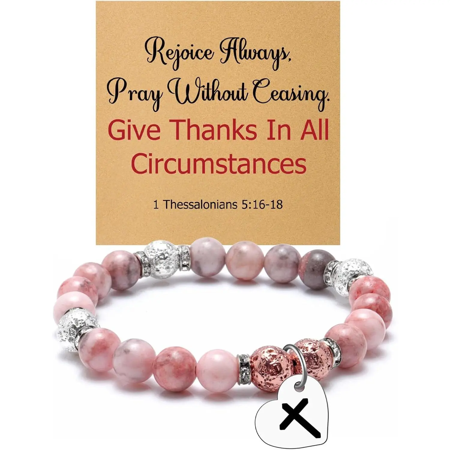 Religious Quote Faith Bracelet Christian Gifts for Woman  Daughter Sister Grandma Godmother Christian Beaded Bracelet Confirmation Baptism Gifts