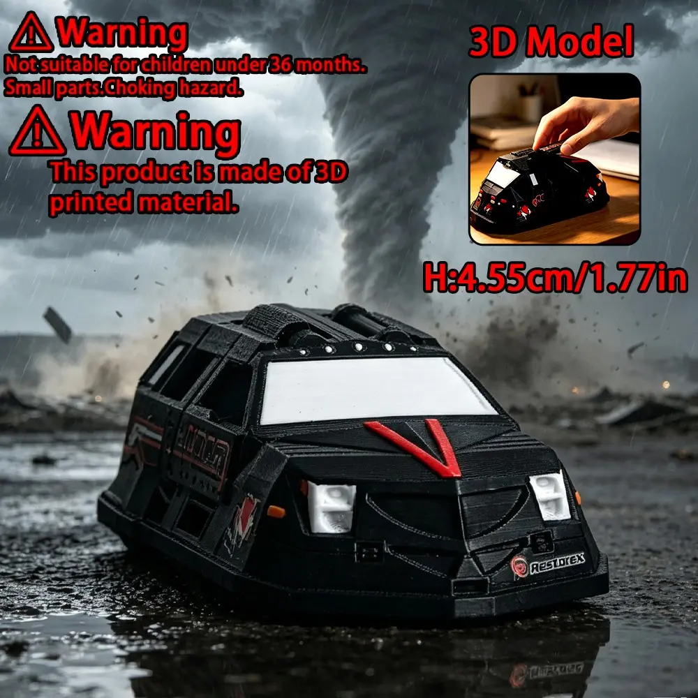 3D Printed Tiv-2 Storm Interceptor Tank Model, Dominator Storm Chaser Truck Toy, Openable Doors, Movable Wheels, Collectible Gift