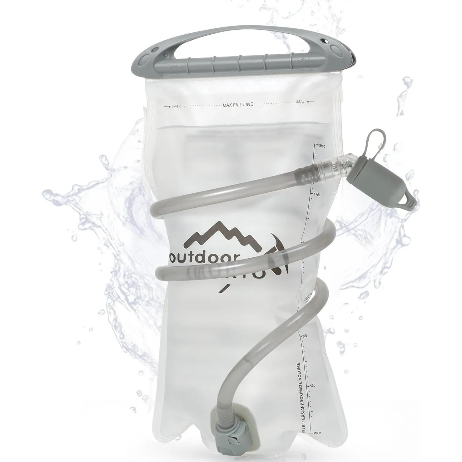 1.5L/2L/3L Hydration Bladder with Insulated Hose & High Flow Bite Valve, Leak Proof Water Reservoir for Hiking Backpack, Camping, Cycling, Running