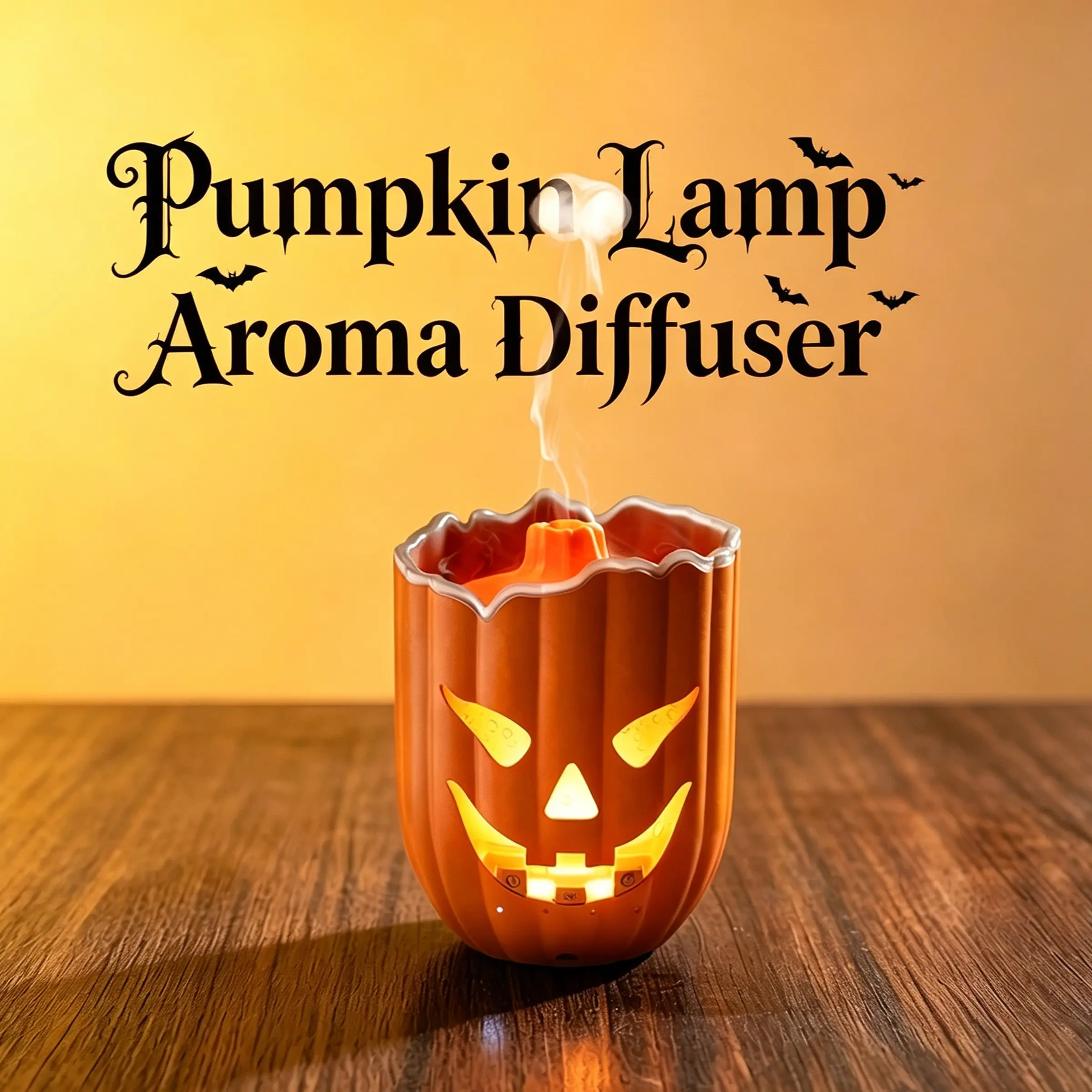 Halloween Pumpkin Shaped Aroma Diffuser, Ultrasonic Essential Oil Humidifier with Warm Light , with Remote Control, USB Portable Fragrance Diffuser for Room Decoration