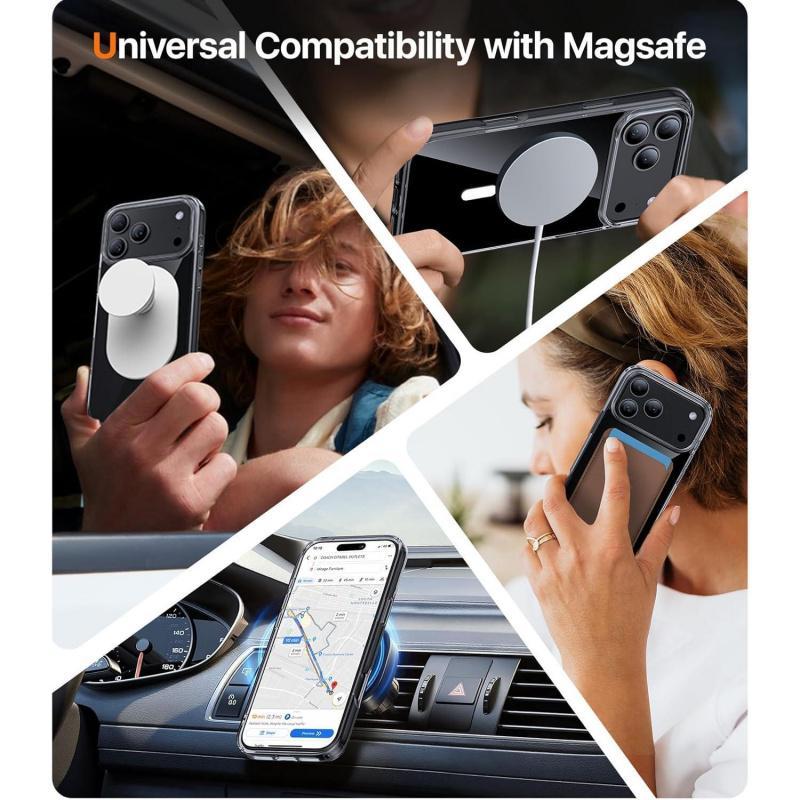 MagSafe Compatible Clear Case for iphone 17Promax/16/16E/15/14/13/12/11pro promax plus,Anti Yellowing Transparent Protective Cover,Offering Shockproof Protection,Strong Magnetic Ring, Military GradeShockproof,