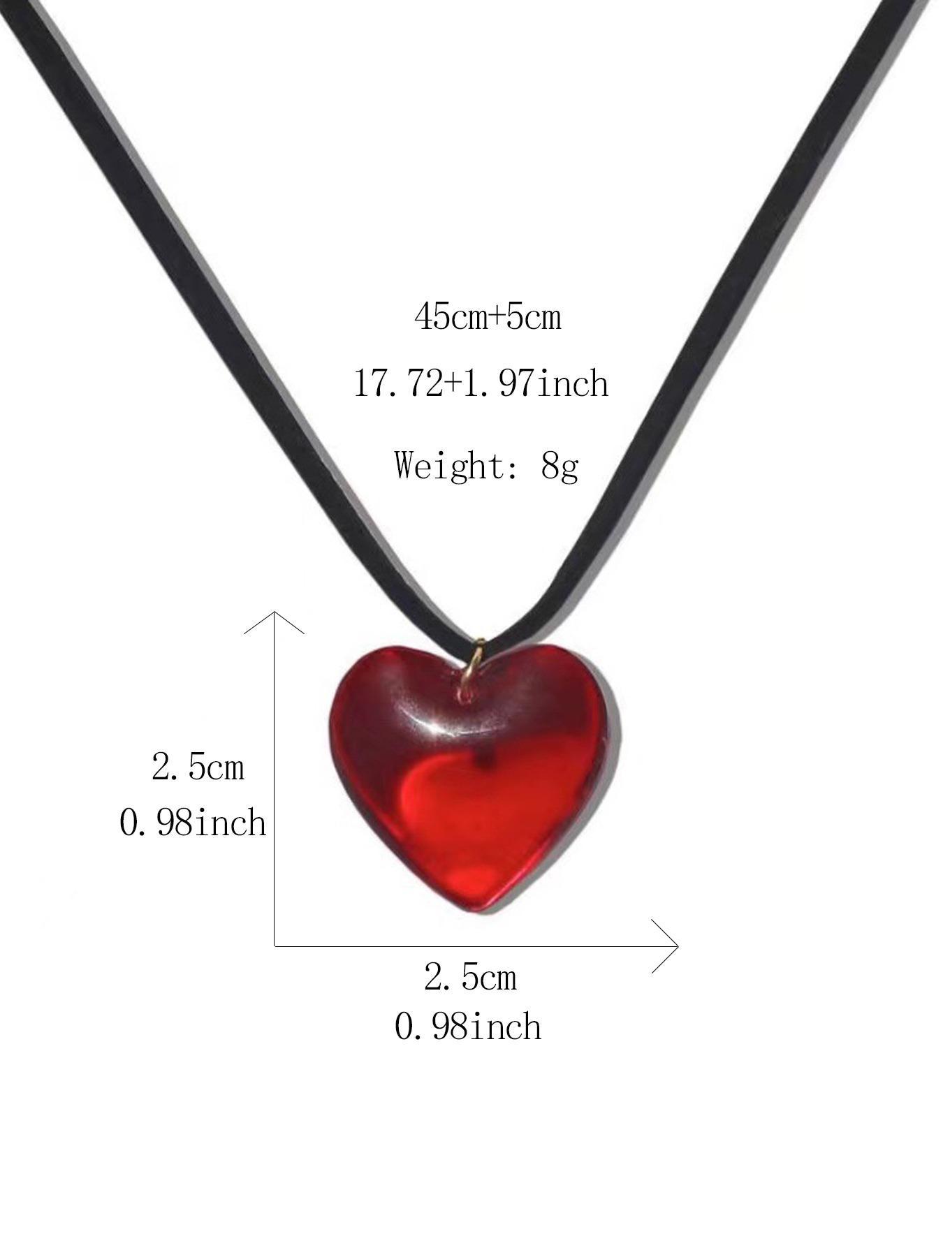 Mother's Day Gift Women's Heart Shaped Pendant Necklace, Fashionable Artificial Crystal Jewelry For Party