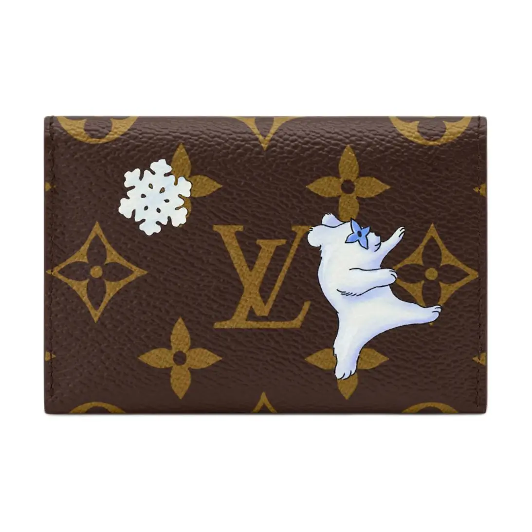 Louis Vuitton Slim Monogram Print Coated Canvas Card Holder for Women, Brown