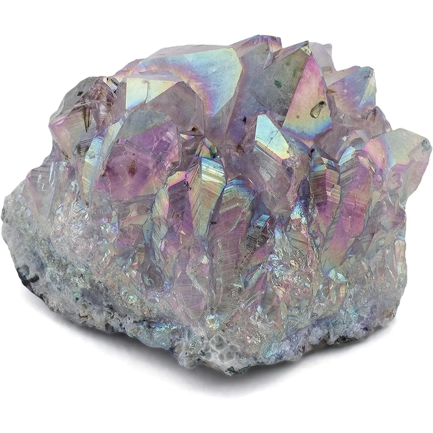 Angel Aura Amethyst Geode – Titanium-Bonded High-Energy Amatista for Reiki, Wicca, Crystal Decor & Metaphysical Gifts – Natural Crystals and Healing Stones (Family Owned)Gift