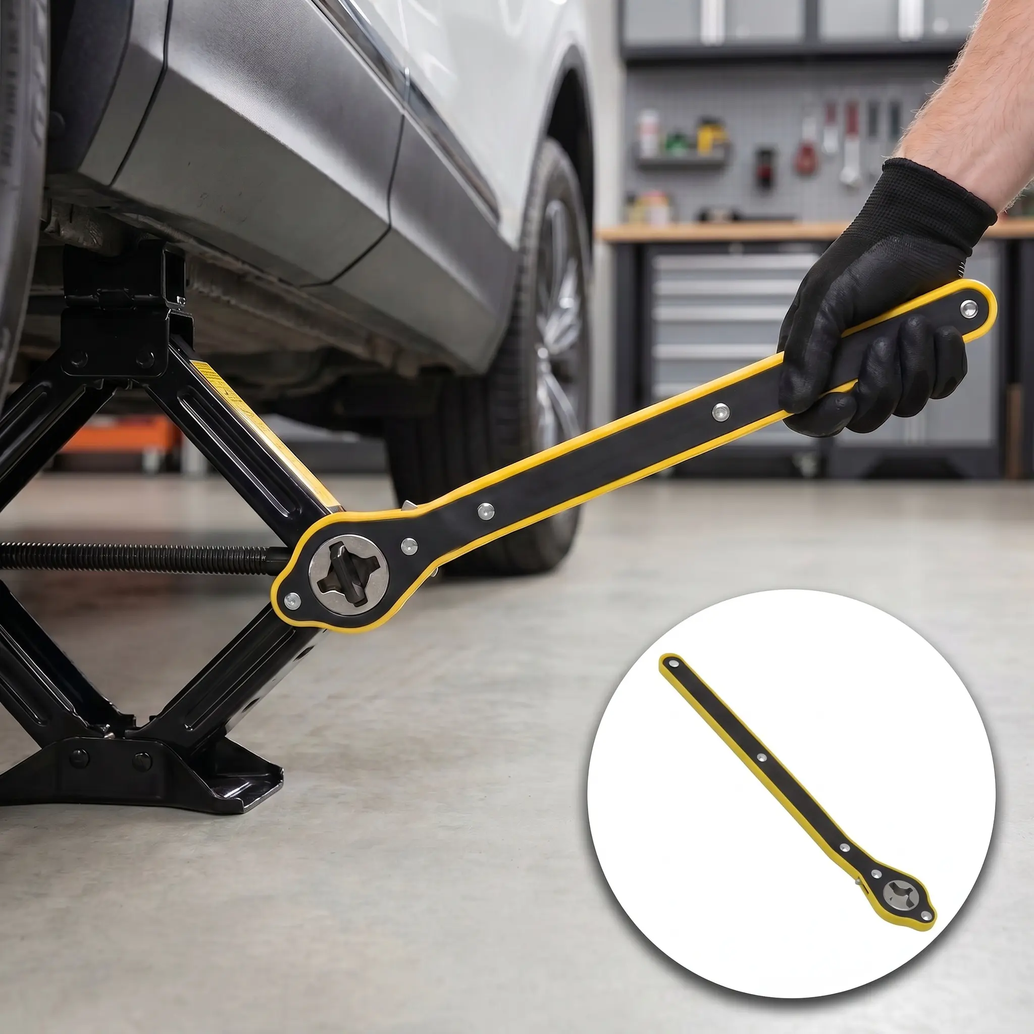 Heavy-Duty Steel Ratchet Spanner, one-hand operation with speed handle.Durable and widely compatible, portable for travel.Ideal hand tool for repairing and maintaining cars, motorcycles and various metal equipment in daily use-YY0