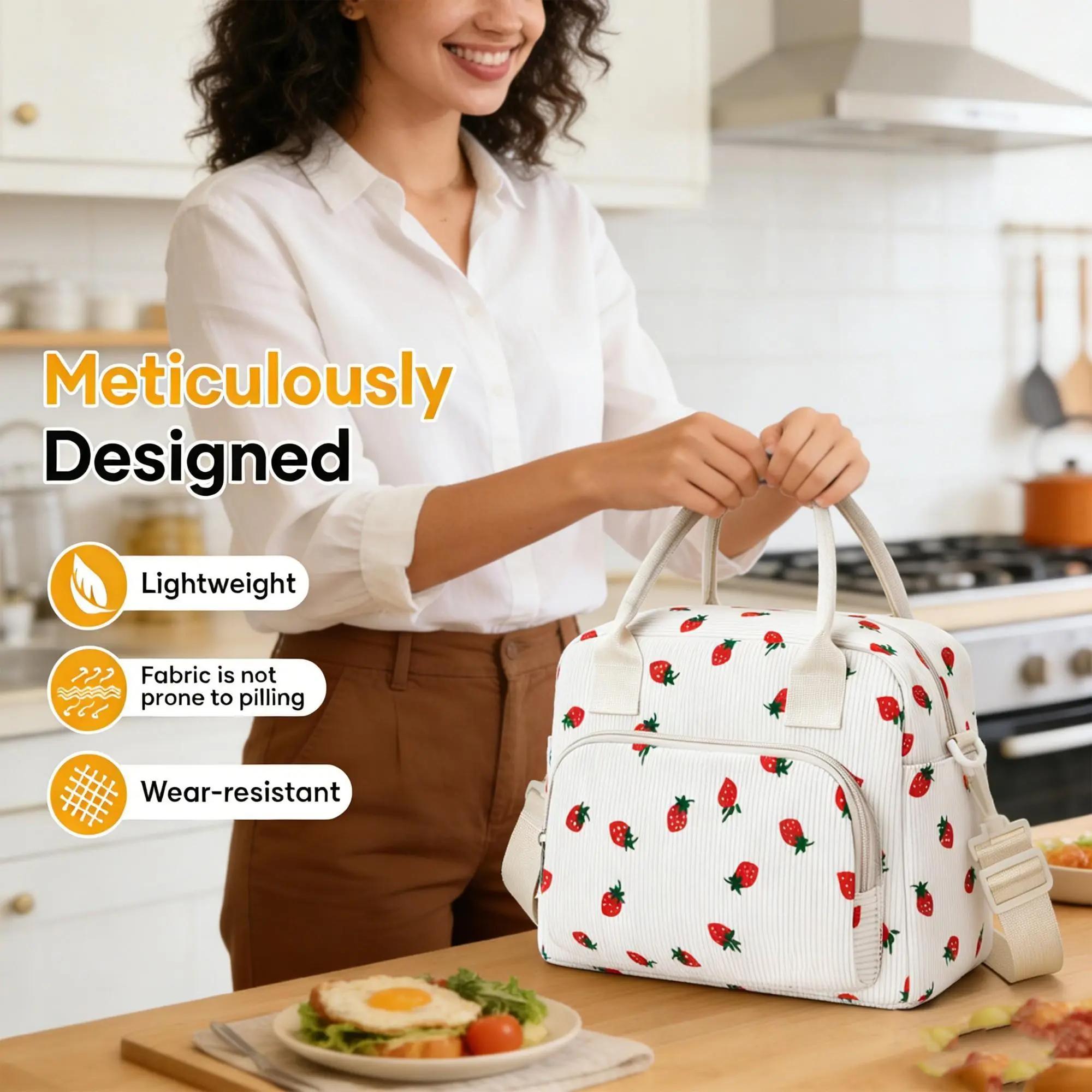 Unisex Insulated Lunch Bag - Large Capacity, Reusable, Leak-Proof Bento Carrier; A Portable Cooler Tote Suitable for Adults at Work and Picnics