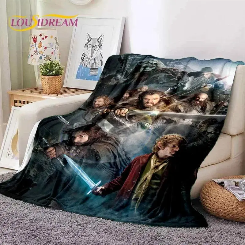 Lord of The Rings Hobbit Movie Flannel Blanket Soft Cozy Throw Blanket for Bedroom Sofa Bed Travel Gift