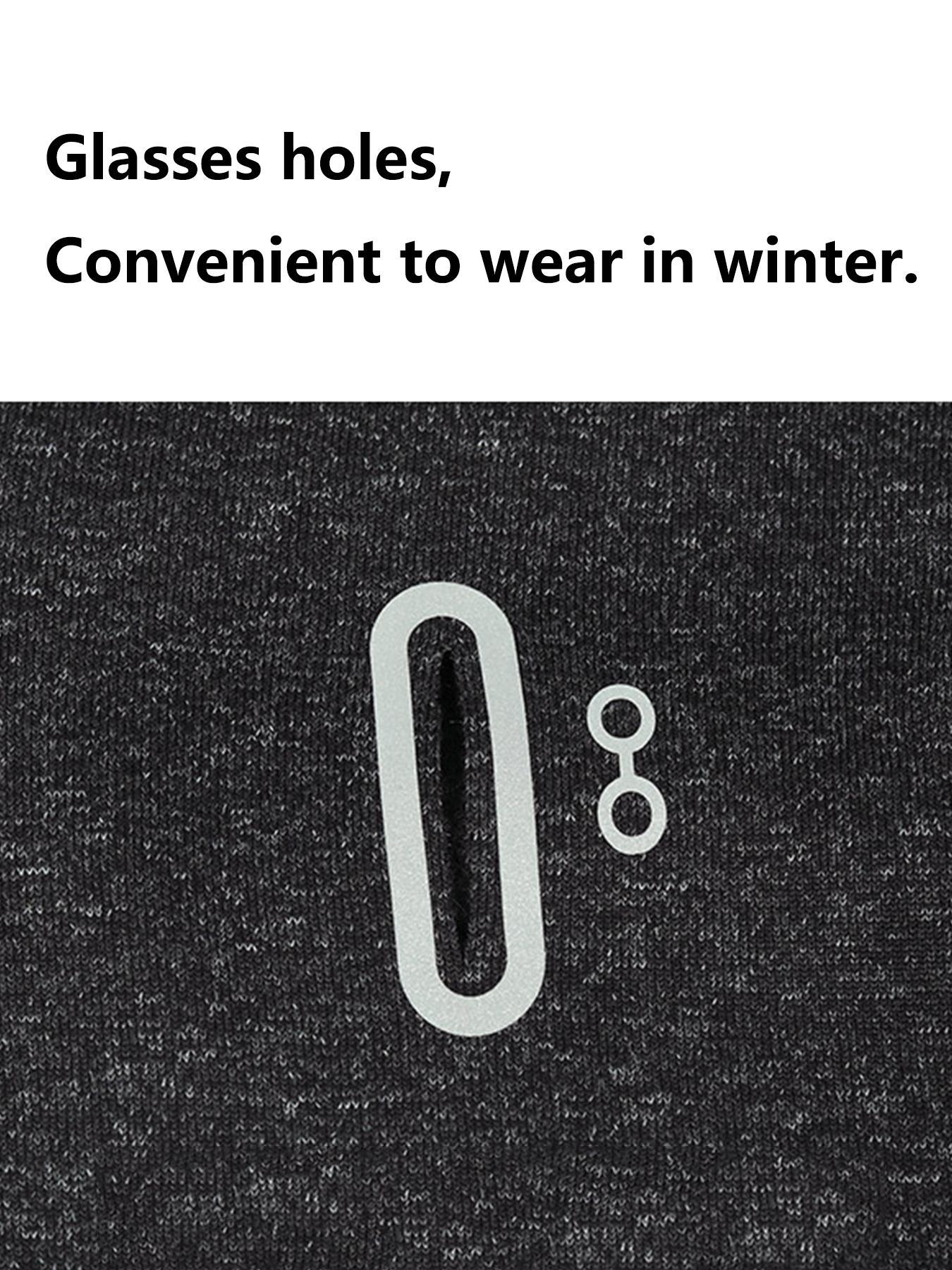 Unisex Winter Warm Face Mask Hoodie, Full-Face Windproof Fleece Ski Hat, Eyeglass Hole Motorcycle Cap, Outdoor Neck Warmer, Thermal Ski Mask, Full Balaclava