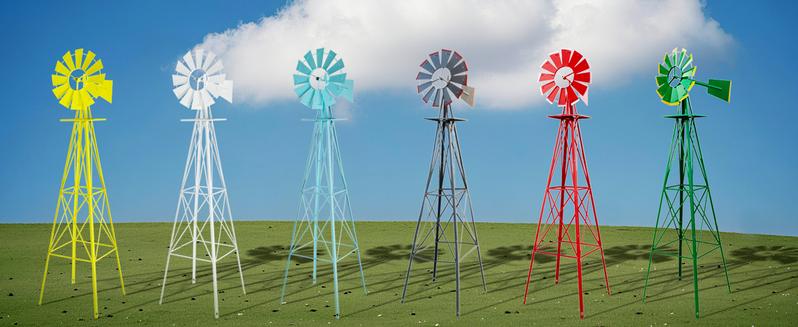 Outvita 8FT Ornamental Windmill, Heavy Duty Durable Metal Weather Vane Garden Decoration Weather Resistant for Garden, Yard, Farm, Seaside
