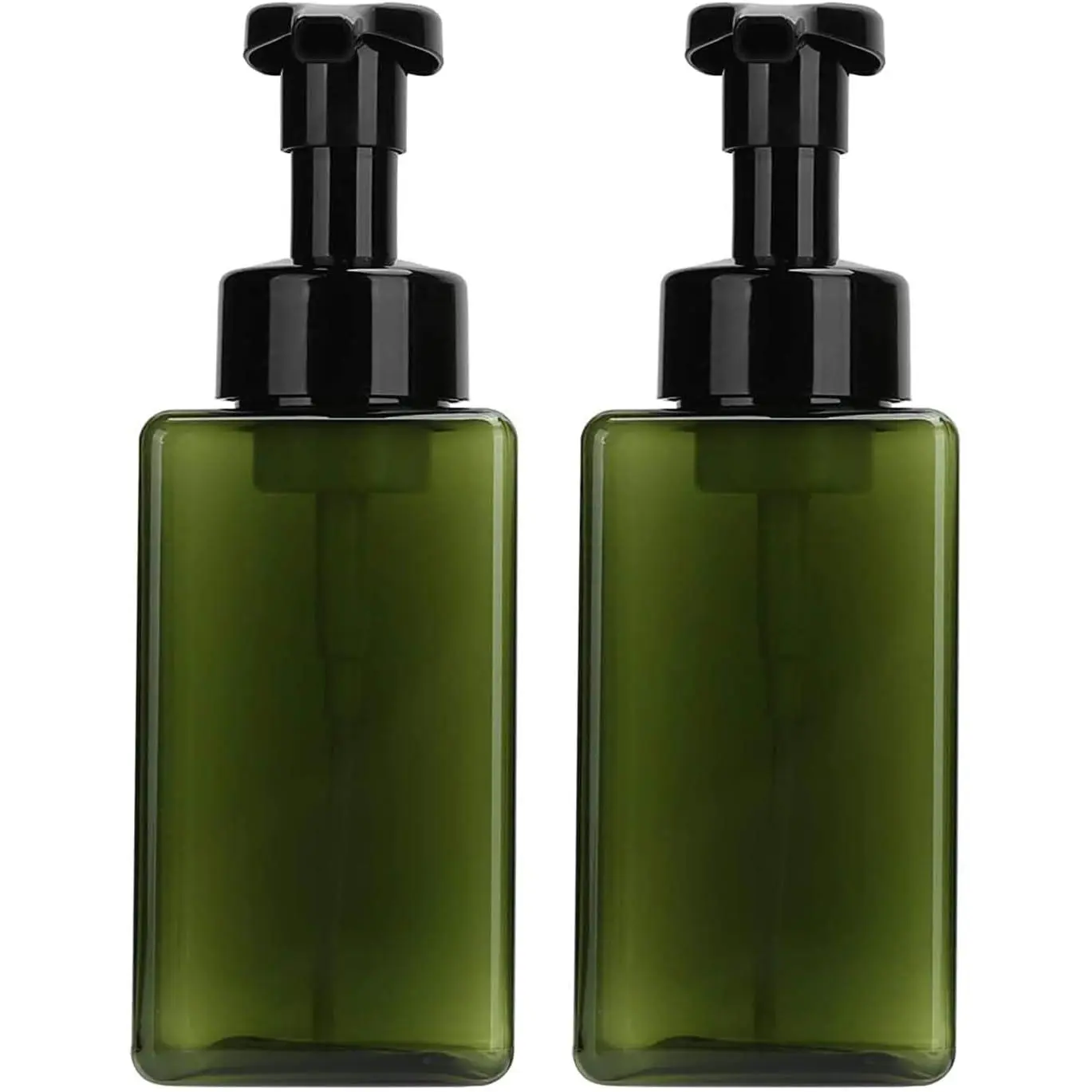 2 count-Foaming Soap Dispenser, Hand Soap Dispenser, Refillable  Liquid Hand Soap Empty Plastic Pump Bottle Container for Bathroom Vanities, Kitchen Sink, , Clinic(17 oz ) (Green)
