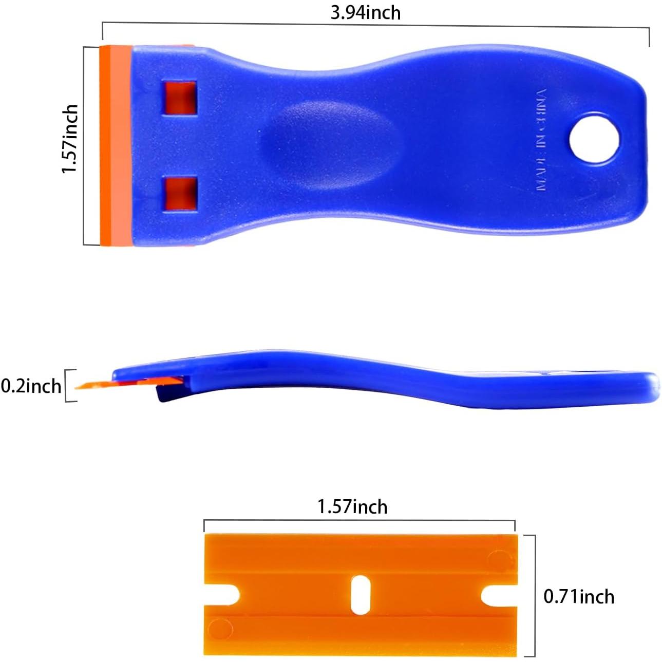 4 count Plastic Razor  Scraper and 120 count Plastic , Cleaning Scraper Tool for Remover, Adhesive, Stickers, , Glass, Labels,  Windows