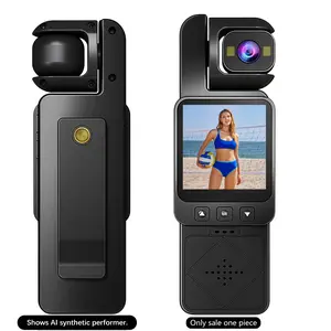 Night Vision Camera 1080P HD Mini Action Camera with Loop Recording WiFi APP Control 360° Rotating Lens Portable Pocket Camera Wireless Action Camera