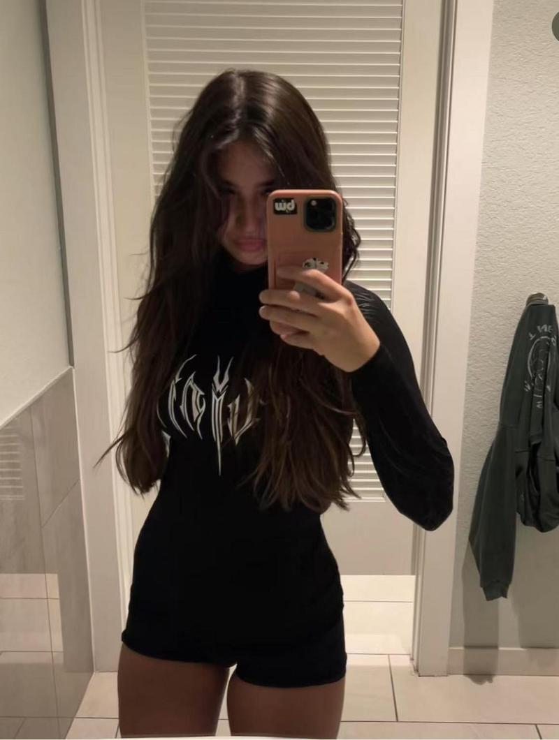 Sweet Spice Girl Show Body Gothic Tight High Elastic Fitness Sports Semi-High Neck Quick Drying Breathable Long Sleeve T-Shirt Men and Women