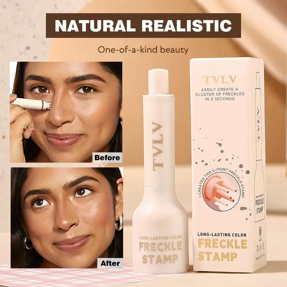 TVLV Waterproof Quick Dry Freckle Stamp Pen, Long Lasting Dual Use Mole Pen, Natural Freckle Makeup For Daily & Party