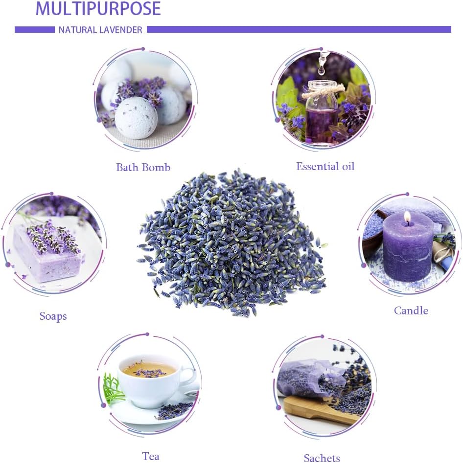 2 Pounds Lavender Buds Dried Flowers,100% Natural Dried Lavender Buds, Ultra Blue Grade (2 Pounds)