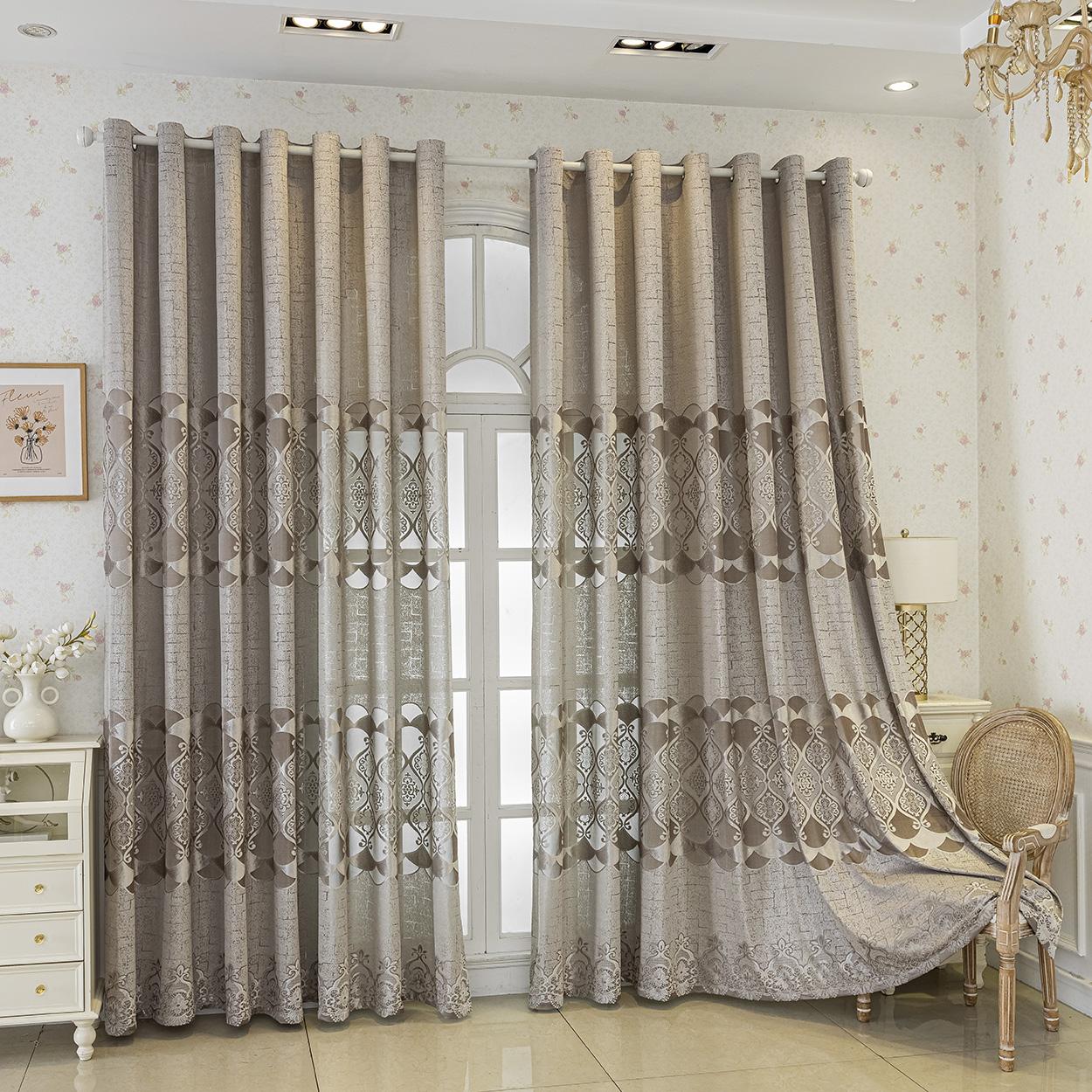 Geometric Pattern Window Curtain Panel, Easy Install Curtain, Modern Grommet Privacy Curtain for Living Room, Balcony, Bedroom and Restaurant, Home Decorative