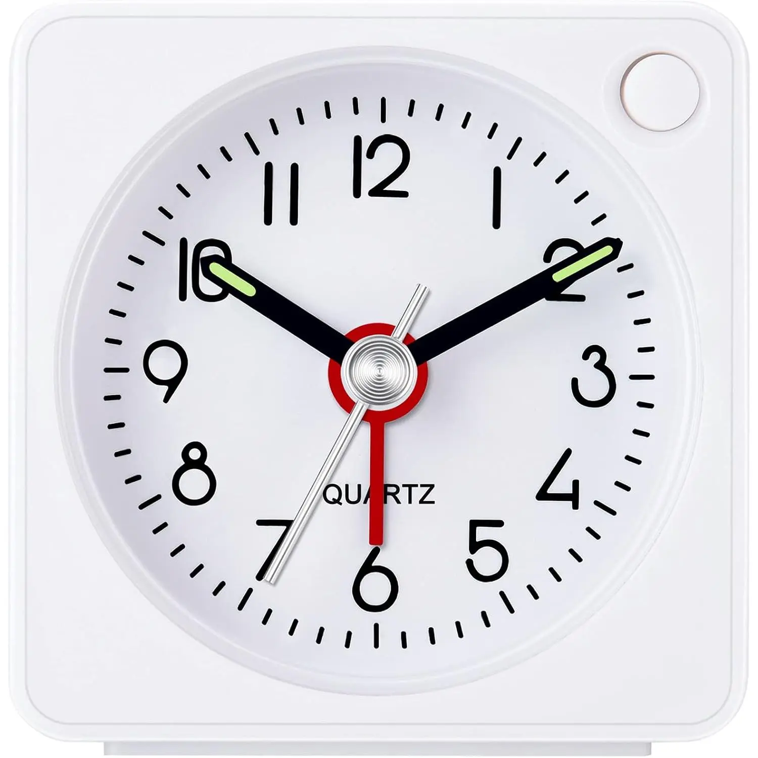 Travel Analog  Clock, 2.25 inch, Ultra Small Clock ith Snooze and Light Function, Super Silent Non Ticking,  Operated, Easy Setting