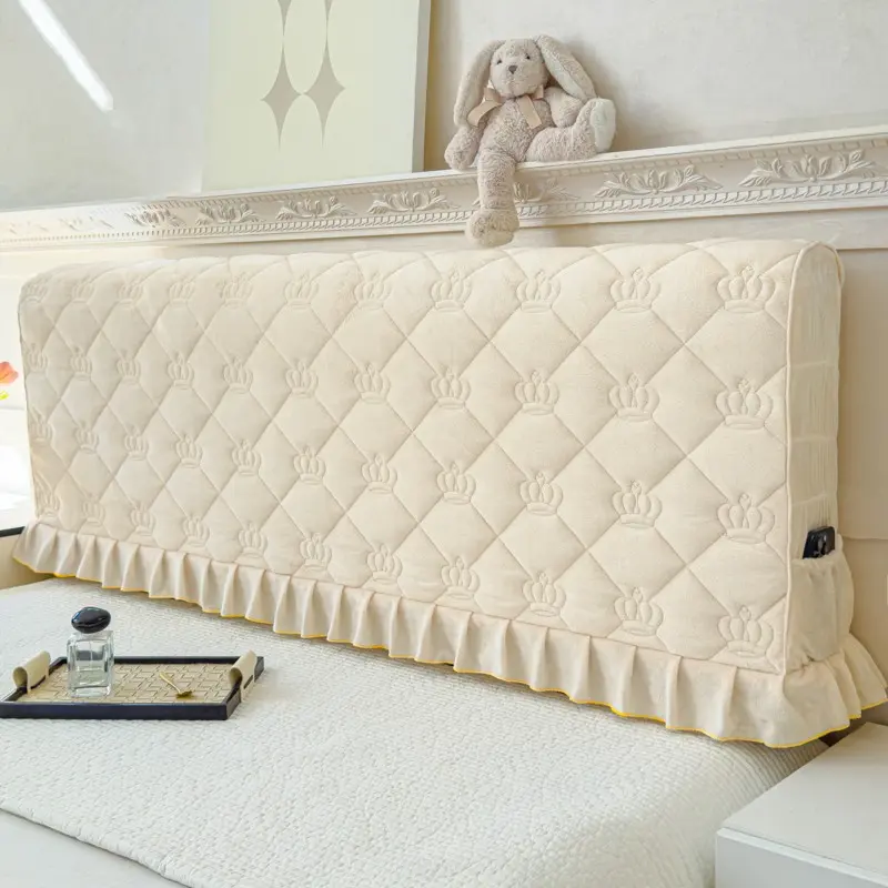 New Thickened Bed Head Cover, Milk Velvet Bed Backrest Cover, Full Coverage Soft Bed Head Cover, Washable and