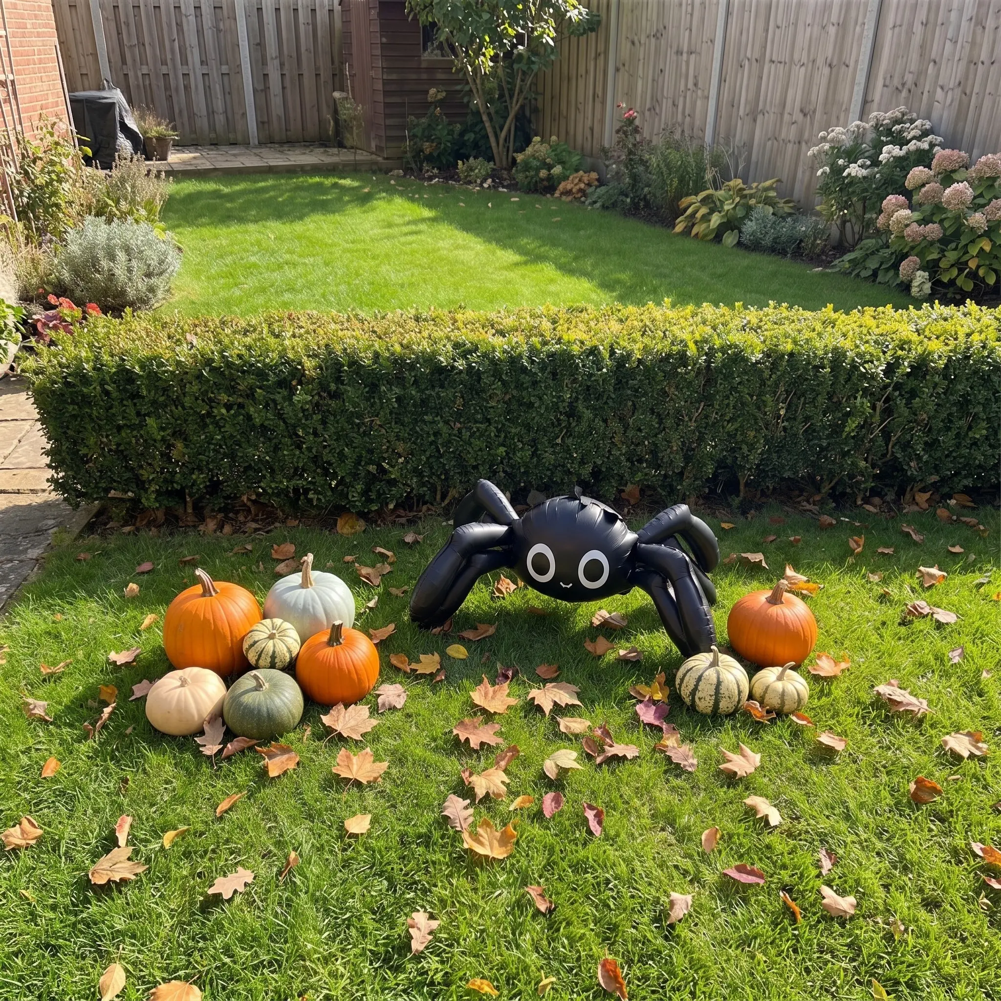59-Inch Giant 4D & Spider Balloon, Large Inflatable Halloween Decor, Helium-Ready Prop for Parties, Indoor/outdoor Use