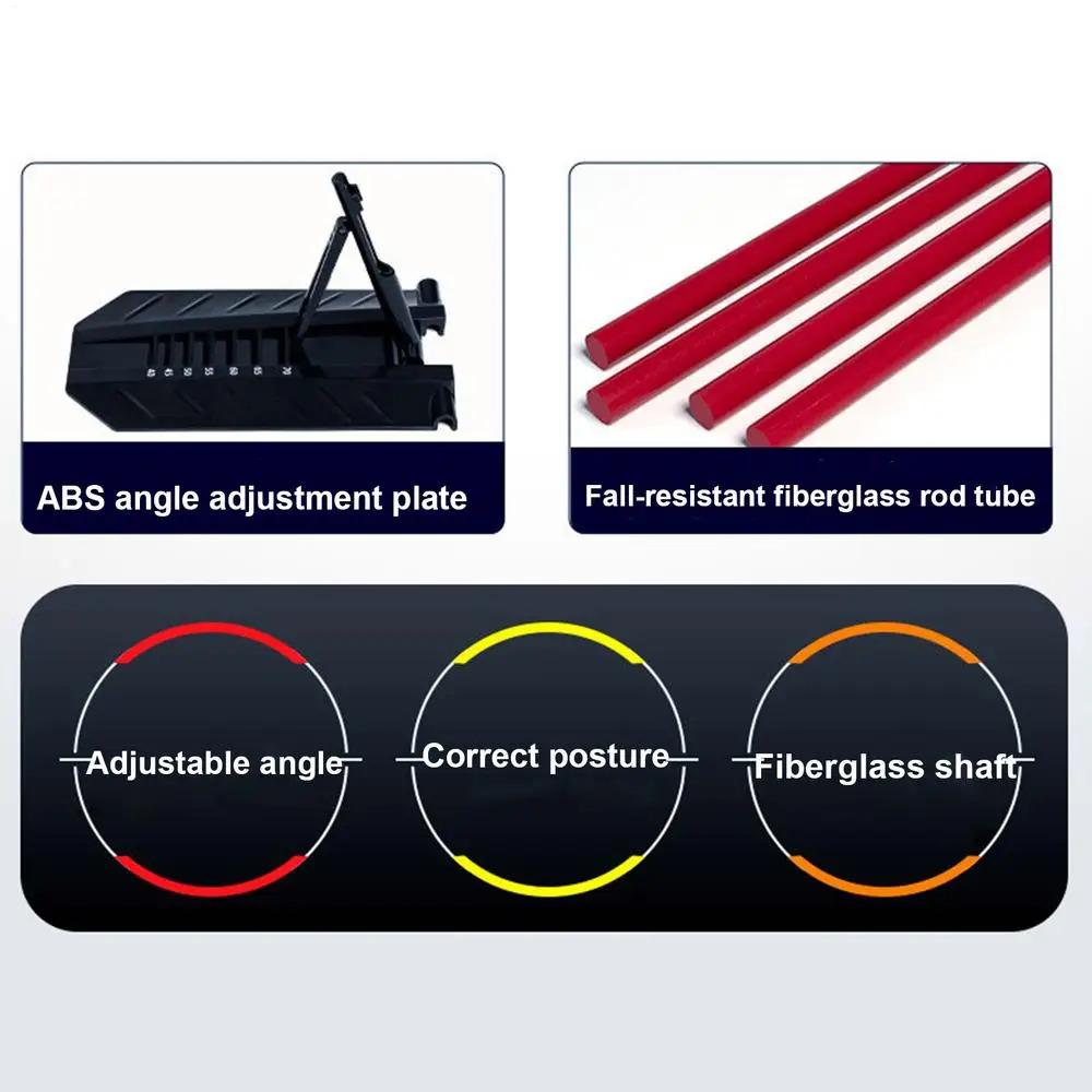Golf Swing Alignment Rod Golf Alignment Stick Holder Swing Practice Plate Trainer Swing Angle Adjustment Posture Correction Aid