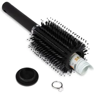 Safe Hair Brush Secret Safe Can, Hidden Storage for Money, Jewelry, Valuables, Secret Storage Box with Large Hidden Compartment for Travel or Home Use - Black