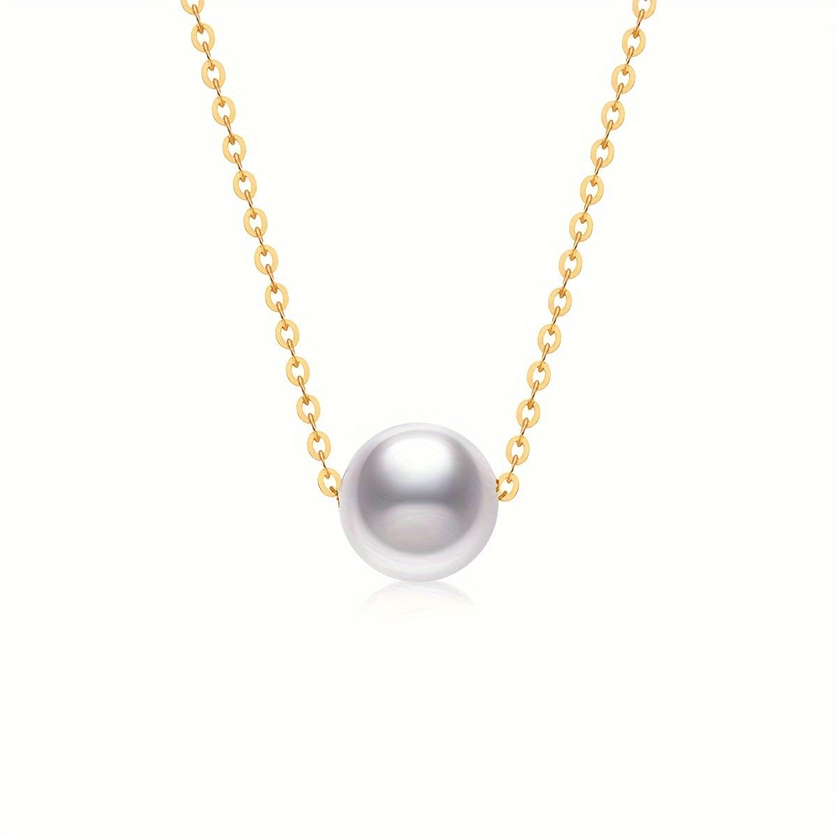 1pc Women' Bohemian & White Necklace - Golden-Tone Alloy Chain with Imitation White, Minimalist Elegant Pendant for Daily Wear,, Valentine' Gift, Year-Round Versatile