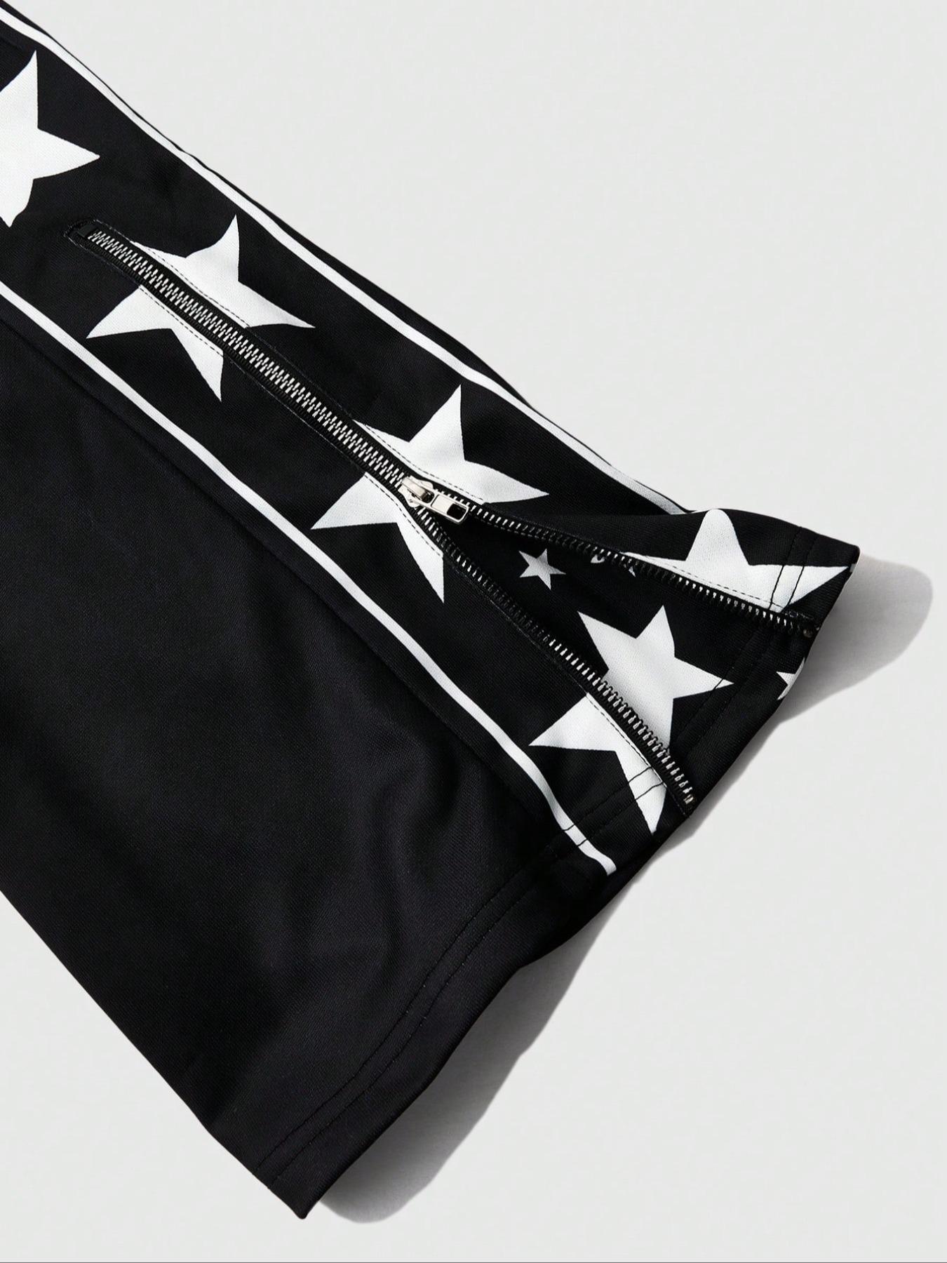 Men's Star & Letter Print Drawstring Waist Sweatpants, Casual Comfy Loose Jogger Pants for Daily Wear, Fashion Men's Bottoms for All Seasons, Casual Sports Trousers