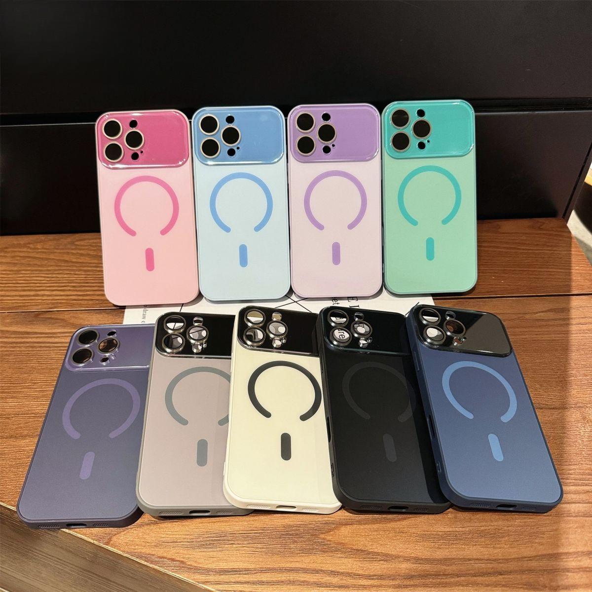 Slim Matte Magnetic Protective Case, Anti-Drop Cover with Integrated Lens and Screen Protector for iPhone 13 to 17 Series