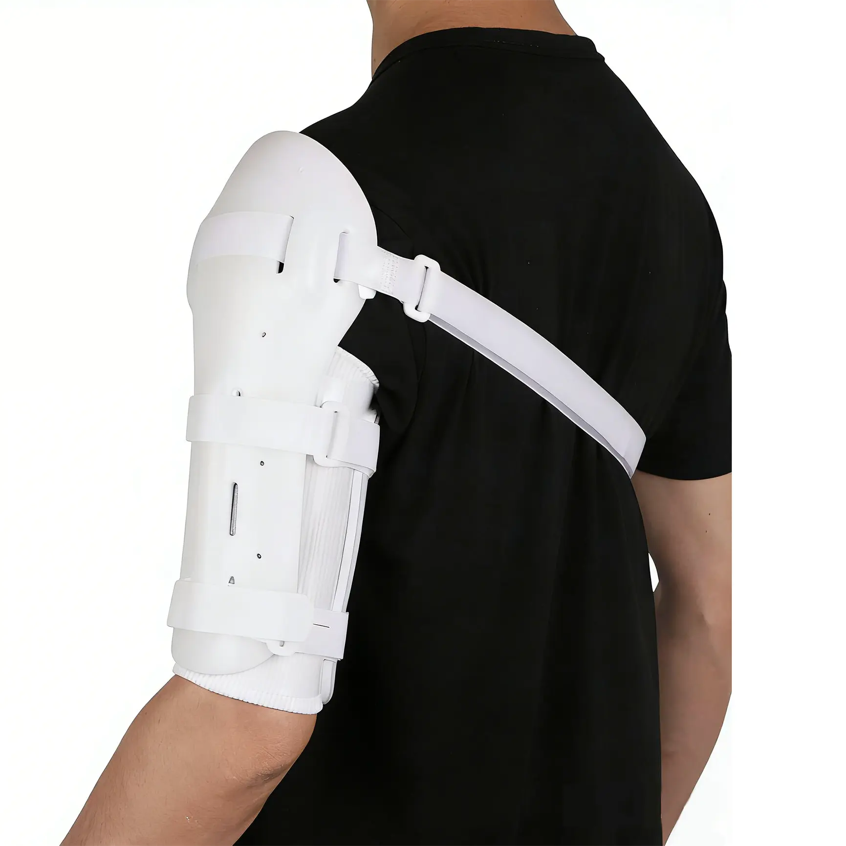 Adjustable Arm Support Brace - Breathable Lightweight Construction, Designed for Left or Right Upper Arm, Provides Comfortable Support During Recovery Period