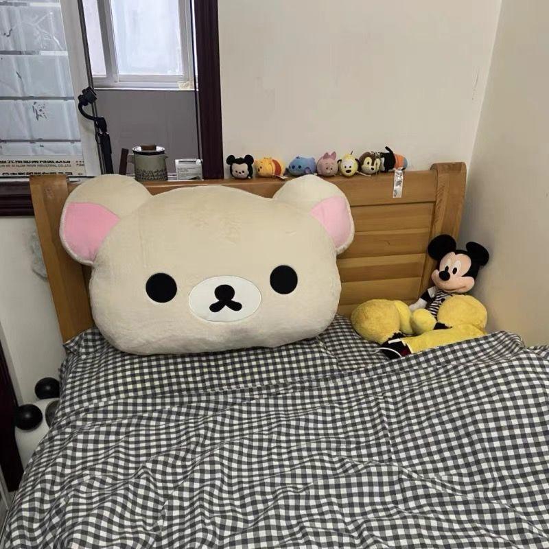44cm Cute Rilakkuma Plush Toy Back Support Detachable Cover Bedside Large Pillow Comforter Washable Sleeping Pillow Gifts