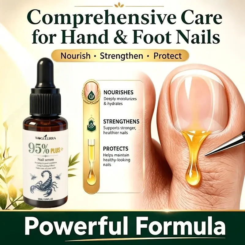 Super Strong 95% Scorpion Venom Nail Care Liquid, Strengthens and Nourishes Nails, Improves Gloss, Contains Bee Venom and Vitamin E
