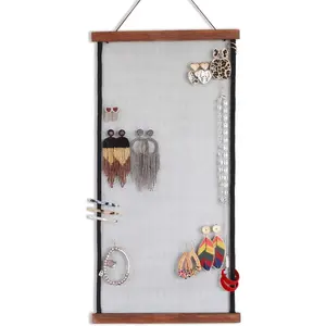 Earring Organizer Wall Mount Earring Holder Display Hanging Jewelry Organizer for Studs Dangle Earrings and Necklaces Holder Rack for Women Girl Gift