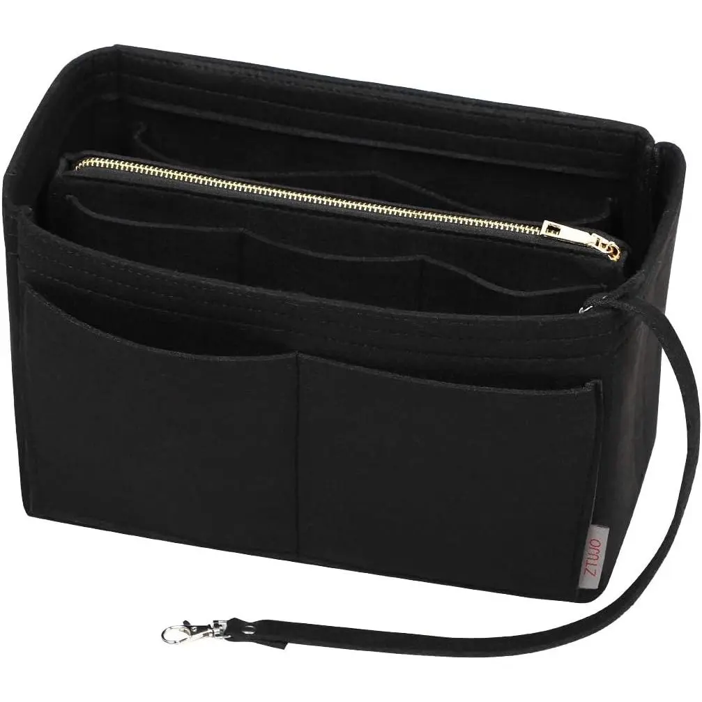 Purse Organizer Insert, Felt Bag Organizer with Metal Zipper, Handbag & Tote Shaper, For Speedy Neverfull Tote, 7 Sizes