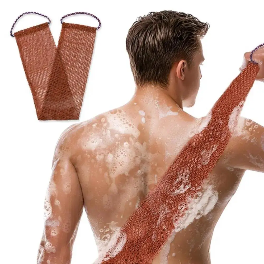 African Exfoliating Shower Sponge Net with Drawstring, Reusable Softening Net Loofah for Deep Cleansing, Exfoliating Back Scrubber and Dead Skin Remover for Men & Women, Exfoliating Tool, Exfoliating Net Sponges