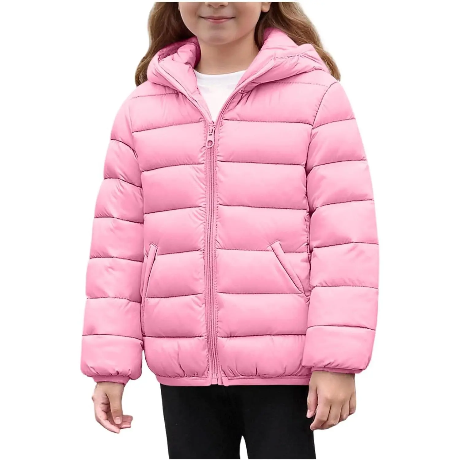 Girls Winter Coat Kids Puffer Jacket Youth Hooded Lightweight down Jackets Boys Warm Packable Outerwear Cute Clothes