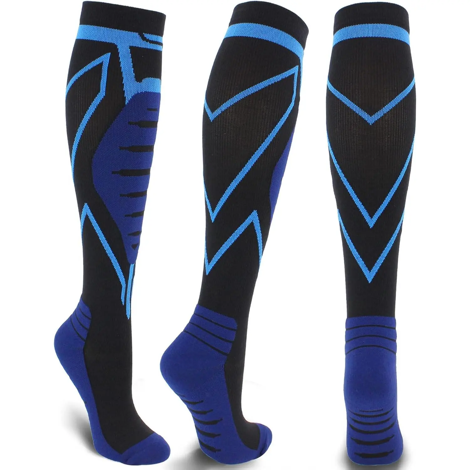 outdoor sports Compression Socks for Men & Women 20-30 mmHg Knee High -Best Support for Medical, Athletic, Sports, Travel (1/2Pairs)