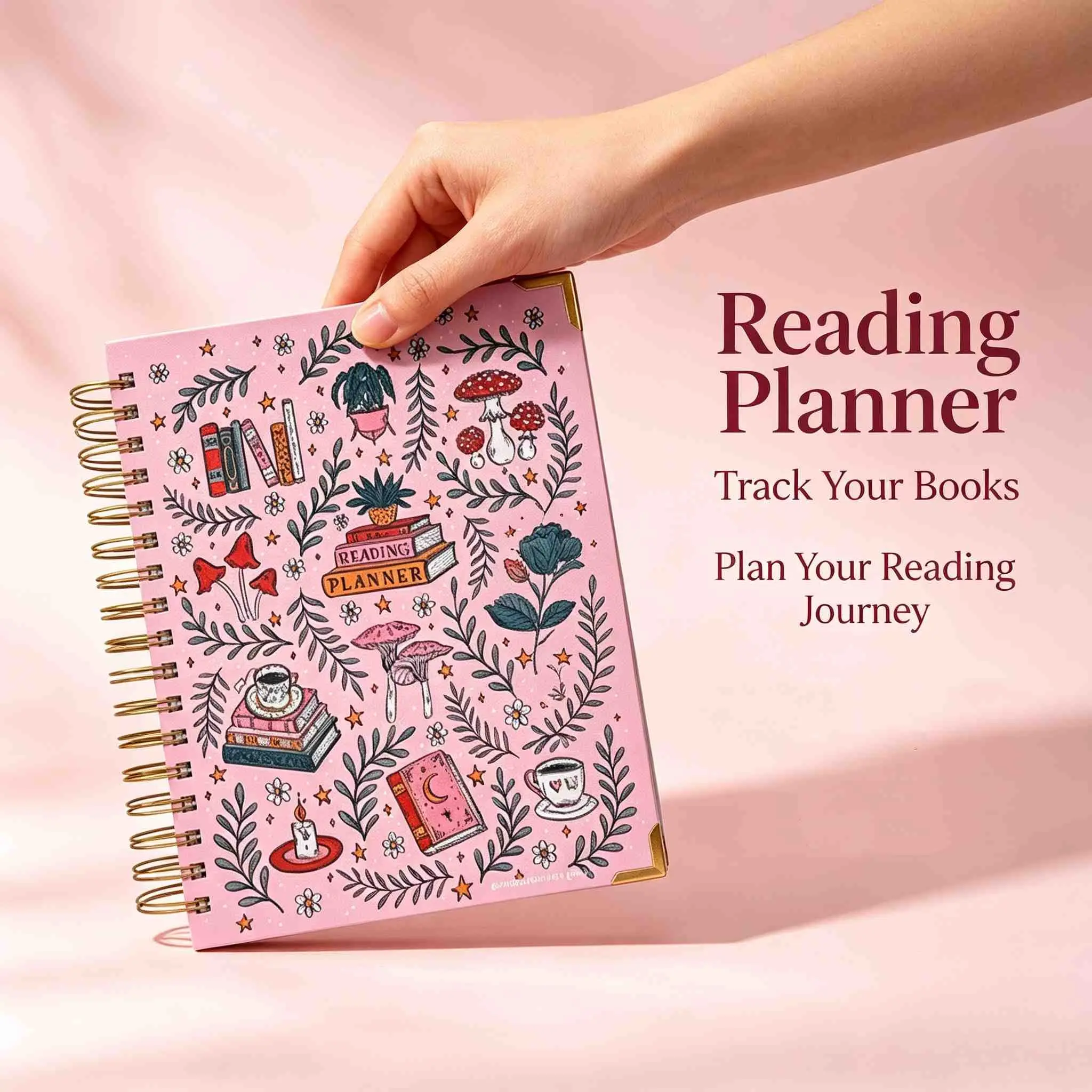 Reading Planner Notebook, Hardcover Spiral Journal, Workbook Journal, Journal Notebook, Funny Reading Journal and Book Tracker for Adults, Student Stationery & Office Supplies，Halloween, graduation season gifts, Thanksgiving gifts