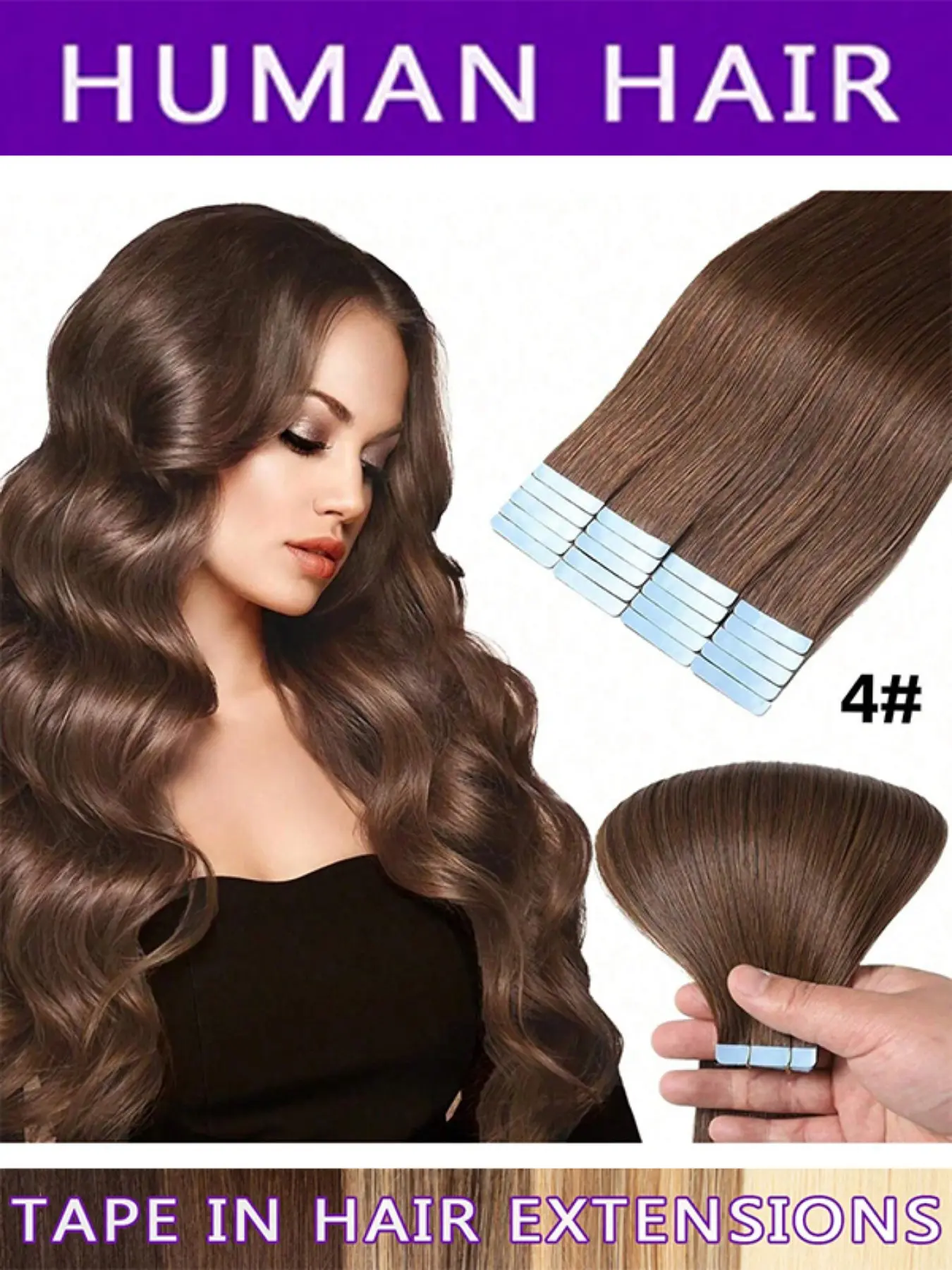 20pcs Brazilian Human Hair Extensions, Straight, Total Weight 30g, Easy to Wear and Remove, Ideal for Parties, Birthdays, Christmas